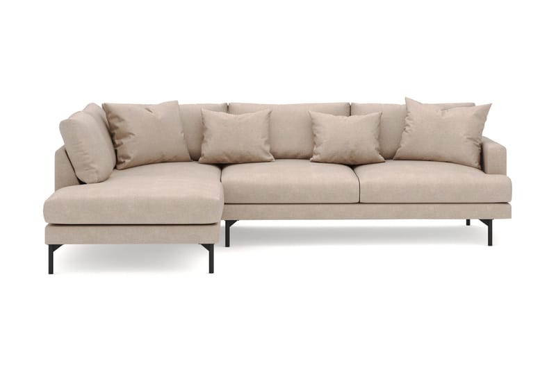 Menard 4-seters Venstrevendt Dyp L-formet Sjeselongsofa i Stoff, Beige