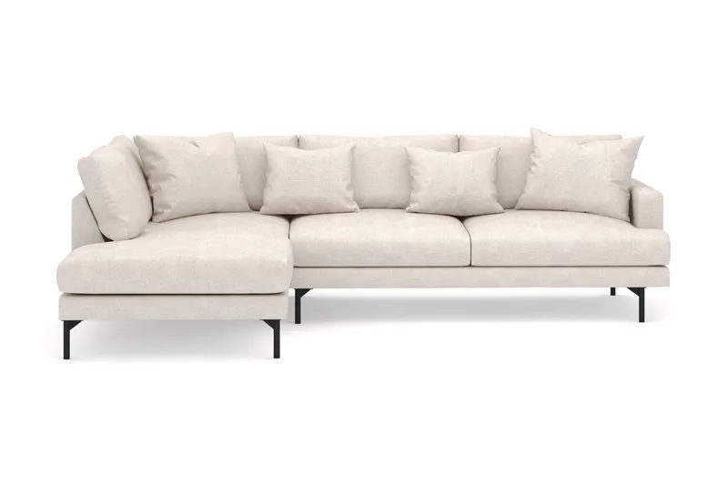Menard 4-seters Venstrevendt Dyp L-formet Sjeselongsofa i Stoff - Beige - Møbler - Sofaer - Sofa med sjeselong