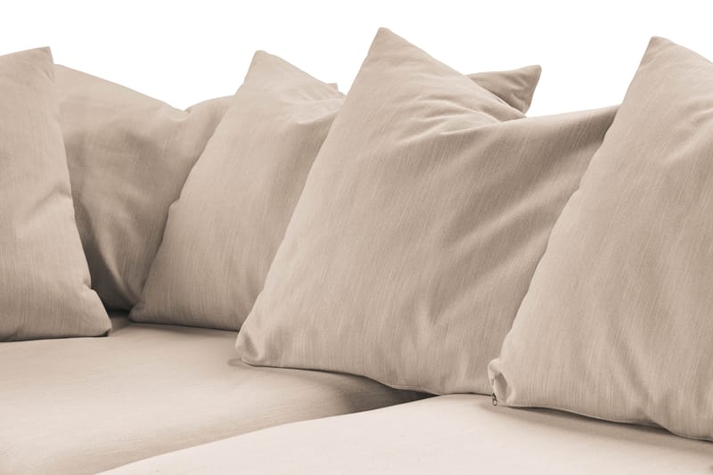 Menard 4-seters Venstrevendt Dyp L-formet Sjeselongsofa i Stoff - Beige - Møbler - Sofaer - Sofa med sjeselong