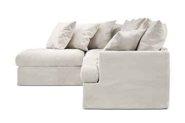 Menard 4-seters Venstrevendt Dyp L-formet Sjeselongsofa i Stoff - Beige - Møbler - Sofaer - Sofa med sjeselong - 4 seters sofa med divan