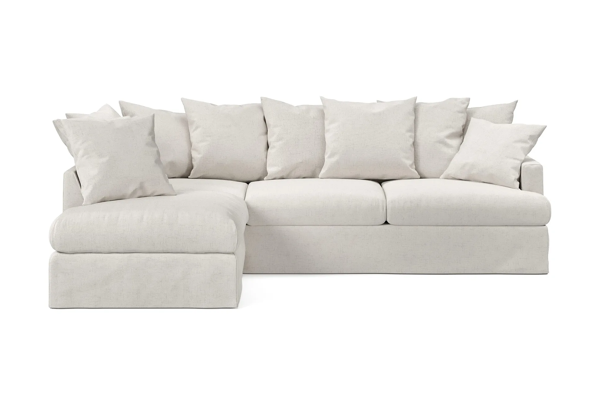 Menard 4-seters Venstrevendt Dyp L-formet Sjeselongsofa i Stoff - Beige