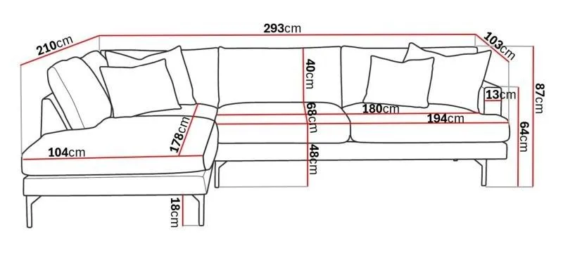 Menard 4-seters Venstrevendt Dyp L-formet Sjeselongsofa i Stoff - Brun - Møbler - Sofaer - Sofa med sjeselong