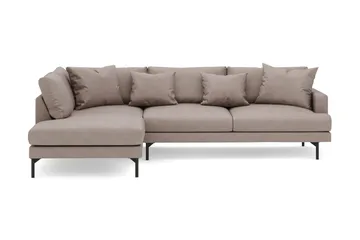 Menard 4-seters Venstrevendt Dyp L-formet Sjeselongsofa i Stoff