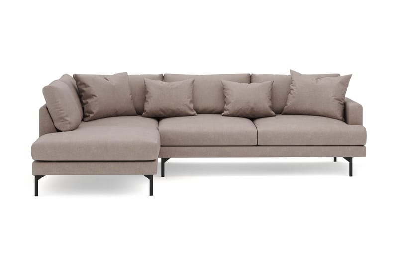 Menard 4-seters Venstrevendt Dyp L-formet Sjeselongsofa i Stoff, Brun