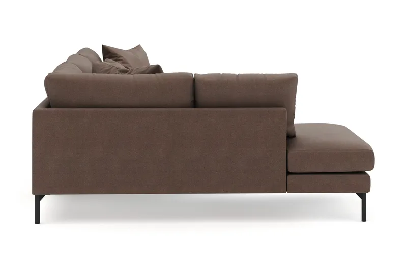 Menard 4-seters Venstrevendt Dyp L-formet Sjeselongsofa i Stoff - Brun - Møbler - Sofaer - Sofa med sjeselong