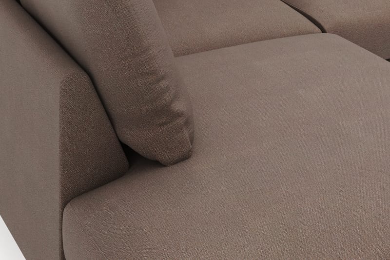 Menard 4-seters Venstrevendt Dyp L-formet Sjeselongsofa i Stoff - Brun - Møbler - Sofaer - Sofa med sjeselong