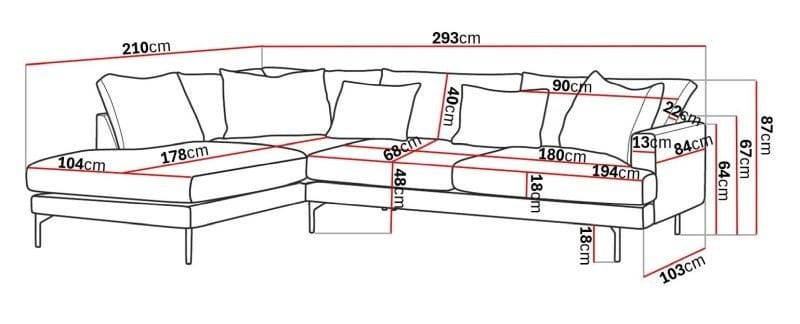 Menard 4-seters Venstrevendt Dyp L-formet Sjeselongsofa i Stoff - Brun - Møbler - Sofaer - Sofa med sjeselong