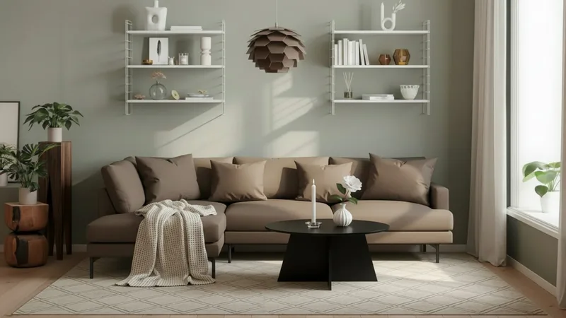 Menard 4-seters Venstrevendt Dyp L-formet Sjeselongsofa i Stoff - Brun - Møbler - Sofaer - Sofa med sjeselong