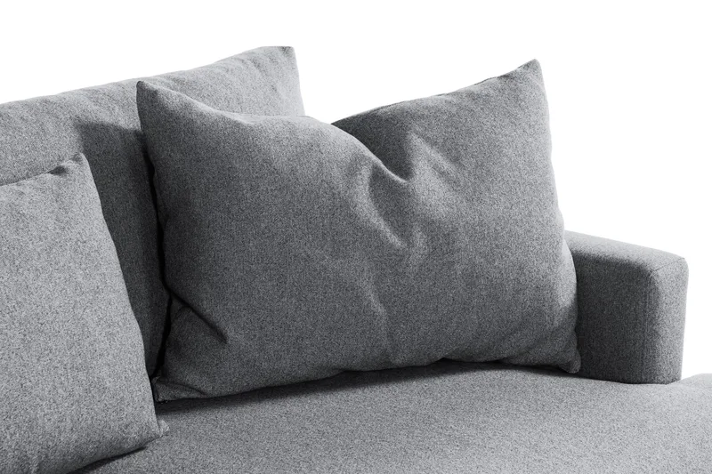 Menard 4-seters Venstrevendt Dyp L-formet Sjeselongsofa i Stoff - Grå - Møbler - Sofaer - Sofa med sjeselong