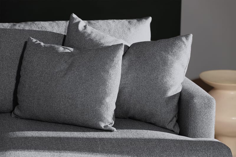 Menard 4-seters Venstrevendt Dyp L-formet Sjeselongsofa i Stoff - Grå - Møbler - Sofaer - Sofa med sjeselong