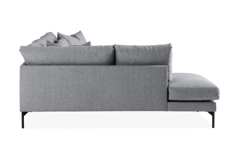 Menard 4-seters Venstrevendt Dyp L-formet Sjeselongsofa i Stoff - Grå - Møbler - Sofaer - Sofa med sjeselong