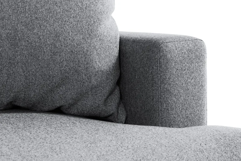 Menard 4-seters Venstrevendt Dyp L-formet Sjeselongsofa i Stoff - Grå - Møbler - Sofaer - Sofa med sjeselong
