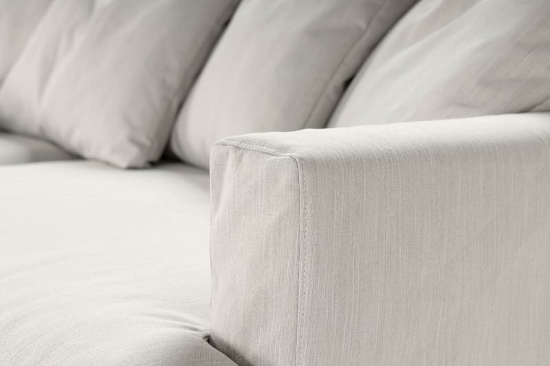 Menard 4-seters Venstrevendt Dyp L-formet Sjeselongsofa i Stoff - Lys grå - Møbler - Sofaer - Sofa med sjeselong