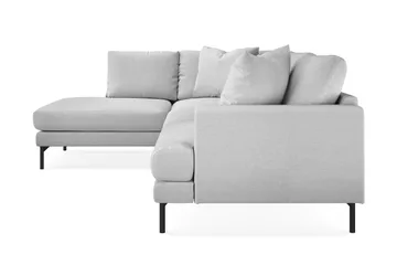 Menard 4-seters Venstrevendt Dyp L-formet Sjeselongsofa i Stoff - Lys grå - Møbler - Sofaer - Sofa med sjeselong