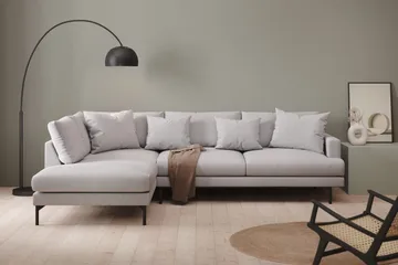Menard 4-seters Venstrevendt Dyp L-formet Sjeselongsofa i Stoff - Lys grå - Møbler - Sofaer - Sofa med sjeselong