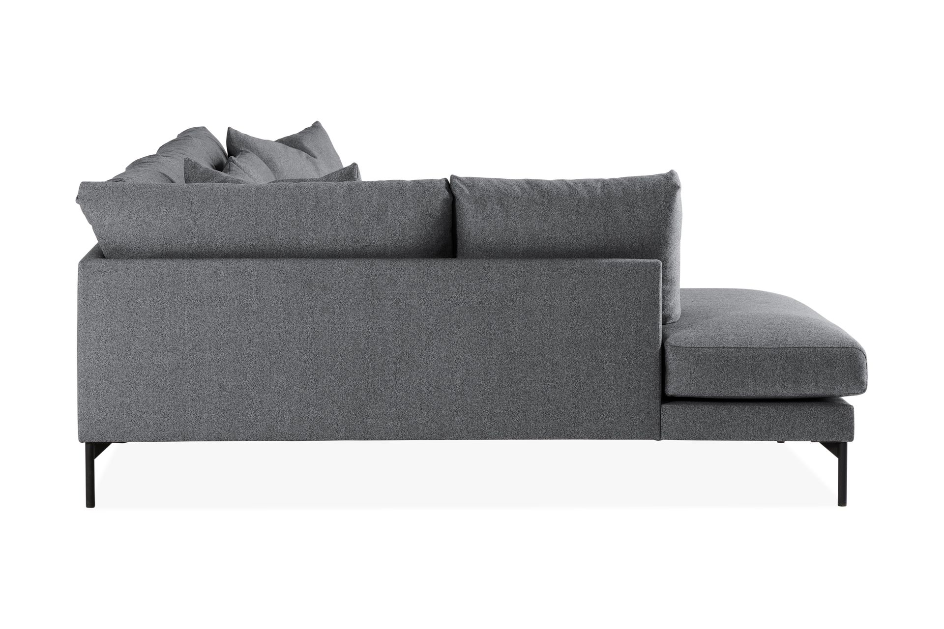 Menard 4-seters Venstrevendt Dyp L-formet Sjeselongsofa i Stoff - Mørk grå - Møbler - Sofaer - Sofa med sjeselong