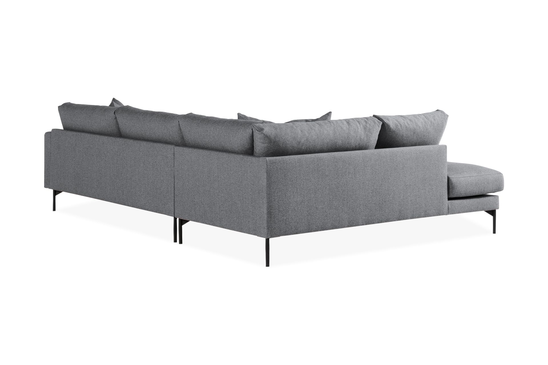 Menard 4-seters Venstrevendt Dyp L-formet Sjeselongsofa i Stoff - Mørk grå - Møbler - Sofaer - Sofa med sjeselong