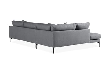 Menard 4-seters Venstrevendt Dyp L-formet Sjeselongsofa i Stoff - Mørk grå - Møbler - Sofaer - Sofa med sjeselong