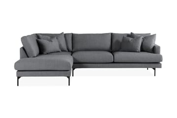 Menard 4-seters Venstrevendt Dyp L-formet Sjeselongsofa i Stoff - Mørk grå - Møbler - Sofaer - Sofa med sjeselong