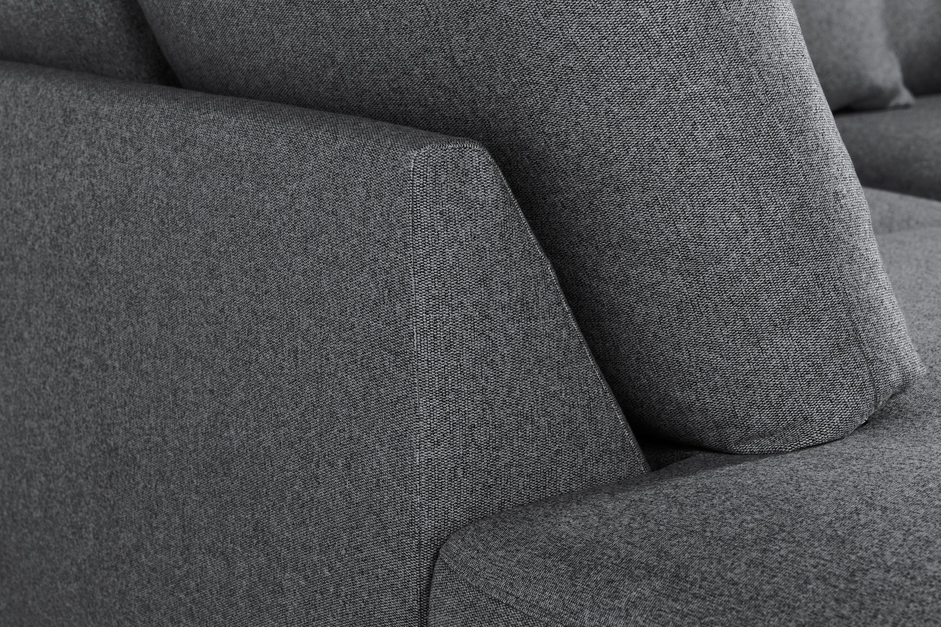 Menard 4-seters Venstrevendt Dyp L-formet Sjeselongsofa i Stoff - Mørk grå - Møbler - Sofaer - Sofa med sjeselong