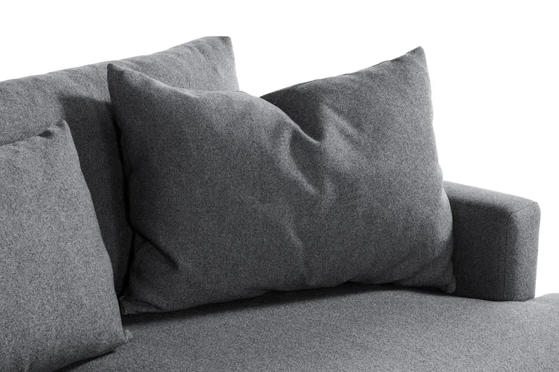 Menard 4-seters Venstrevendt Dyp L-formet Sjeselongsofa i Stoff - Mørk grå - Møbler - Sofaer - Sofa med sjeselong