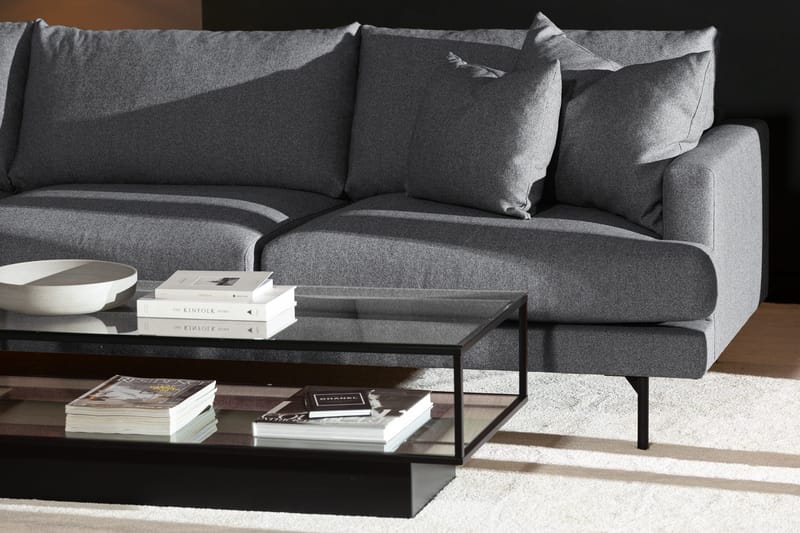 Menard 4-seters Venstrevendt Dyp L-formet Sjeselongsofa i Stoff - Mørk grå - Møbler - Sofaer - Sofa med sjeselong