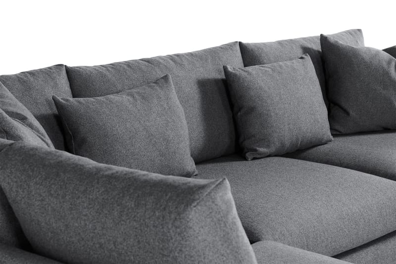 Menard 4-seters Venstrevendt Dyp L-formet Sjeselongsofa i Stoff - Mørk grå - Møbler - Sofaer - Sofa med sjeselong