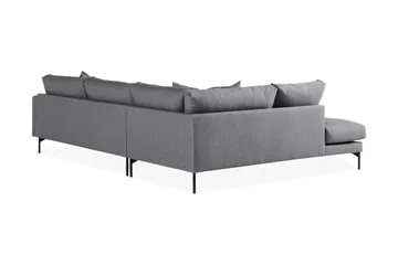 Menard 4-seters Venstrevendt Dyp L-formet Sjeselongsofa i Stoff - Mørk grå - Møbler - Sofaer - Sofa med sjeselong