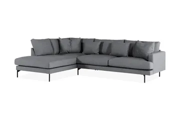 Menard 4-seters Venstrevendt Dyp L-formet Sjeselongsofa i Stoff - Mørk grå - Møbler - Sofaer - Sofa med sjeselong