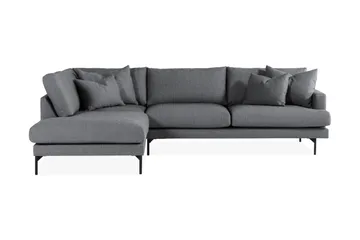 Menard 4-seters Venstrevendt Dyp L-formet Sjeselongsofa i Stoff - Mørk grå - Møbler - Sofaer - Sofa med sjeselong