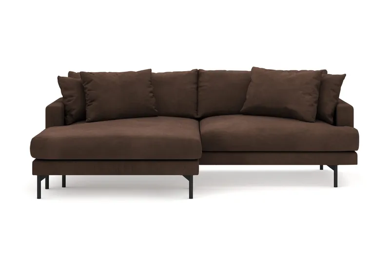 Menard 4-seters Venstrevendt L-formet Divansofa i Manchester - Brun - Møbler - Sofaer - Sofa med sjeselong