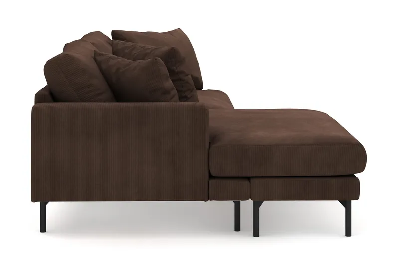 Menard 4-seters Venstrevendt L-formet Divansofa i Manchester - Brun - Møbler - Sofaer - Sofa med sjeselong