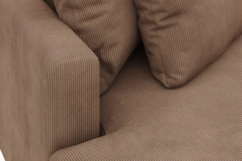 Menard 4-seters Venstrevendt L-formet Divansofa i Manchester - Brun - Møbler - Sofaer - Sofa med sjeselong