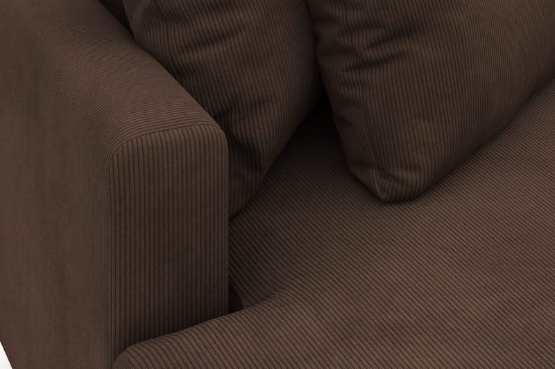 Menard 4-seters Venstrevendt L-formet Divansofa i Manchester - Brun - Møbler - Sofaer - Sofa med sjeselong
