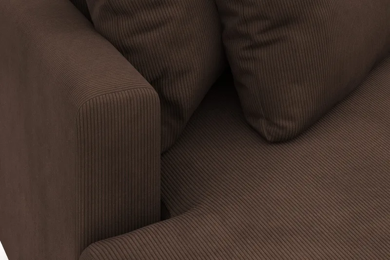 Menard 4-seters Venstrevendt L-formet Divansofa i Manchester - Brun - Møbler - Sofaer - Sofa med sjeselong