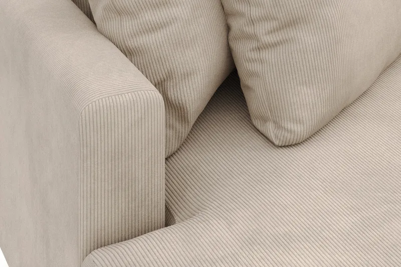 Menard 4-seters Venstrevendt L-formet Divansofa i Manchester - Greige - Møbler - Sofaer - Sofa med sjeselong