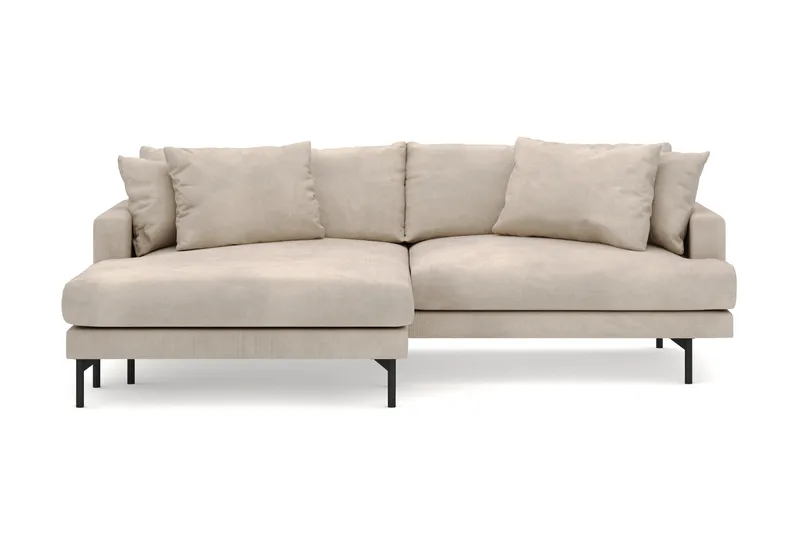 Menard 4-seters Venstrevendt L-formet Divansofa i Manchester - Greige - Møbler - Sofaer - Sofa med sjeselong