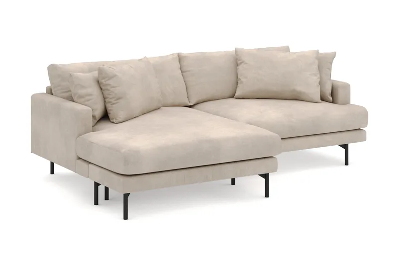 Menard 4-seters Venstrevendt L-formet Divansofa i Manchester - Greige - Møbler - Sofaer - Sofa med sjeselong