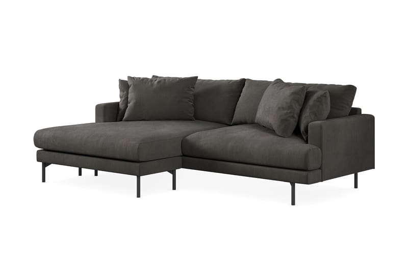 Menard 4-seters Venstrevendt L-formet Divansofa i Manchester - Mørk grå - Møbler - Sofaer - Sofa med sjeselong - 4 seters sofa med divan