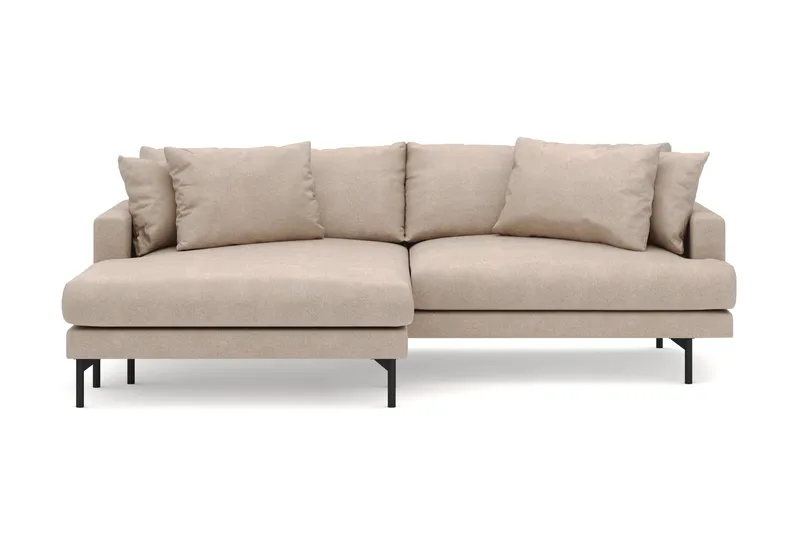 Menard 4-seters Venstrevendt L-formet Divansofa i Stoff - Beige - Møbler - Sofaer - Sofa med sjeselong