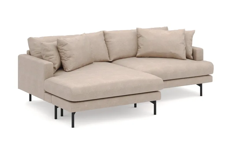 Menard 4-seters Venstrevendt L-formet Divansofa i Stoff - Beige - Møbler - Sofaer - Sofa med sjeselong