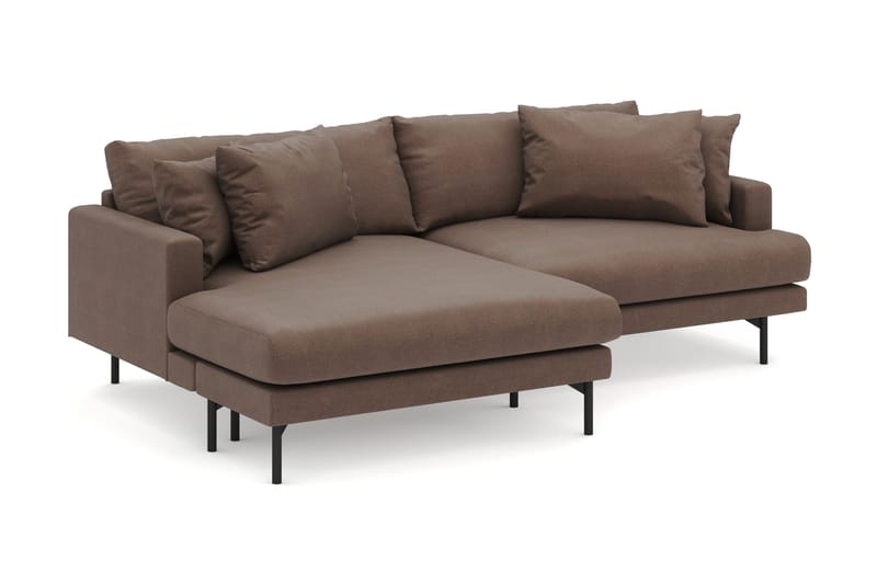 Menard 4-seters Venstrevendt L-formet Divansofa i Stoff - Brun - Møbler - Sofaer - Sofa med sjeselong