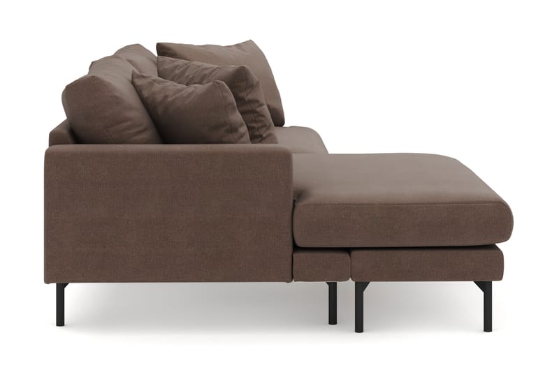 Menard 4-seters Venstrevendt L-formet Divansofa i Stoff - Brun - Møbler - Sofaer - Sofa med sjeselong
