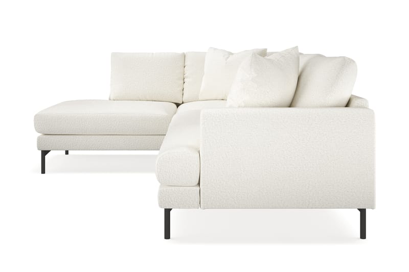 Menard 4-seters Venstrevendt L-formet Sjeselongsofa i Bouclé - Hvit - Møbler - Sofaer - Sofa med sjeselong