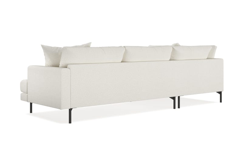 Menard 4-seters Venstrevendt L-formet Sjeselongsofa i Bouclé - Hvit - Møbler - Sofaer - Sofa med sjeselong