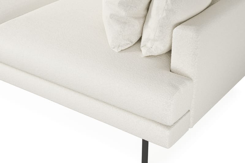 Menard 4-seters Venstrevendt L-formet Sjeselongsofa i Bouclé - Hvit - Møbler - Sofaer - Sofa med sjeselong
