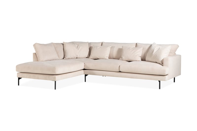 Menard 4-seters Venstrevendt L-formet Sjeselongsofa i Manchester - Beige - Møbler - Sofaer - Sofa med sjeselong