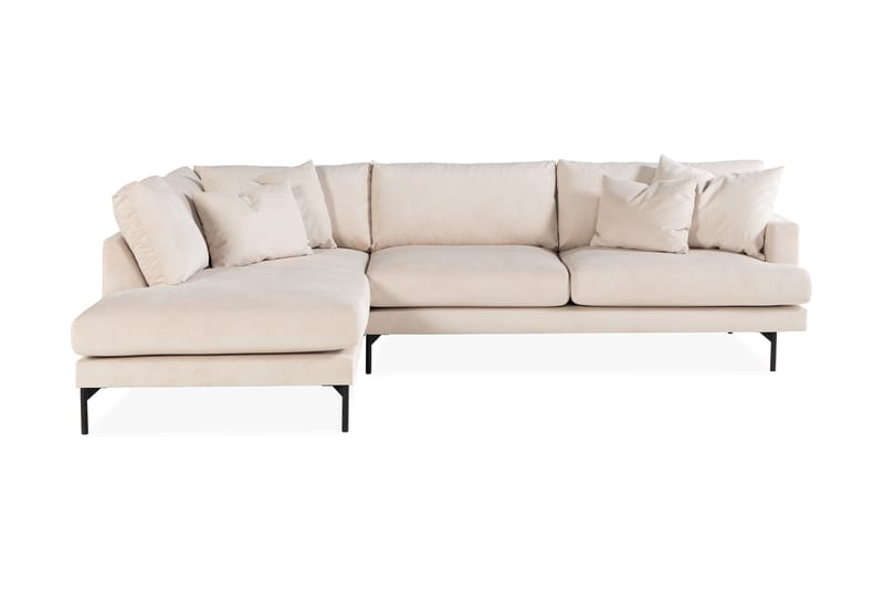 Menard 4-seters Venstrevendt L-formet Sjeselongsofa i Manchester - Beige - Møbler - Sofaer - Sofa med sjeselong