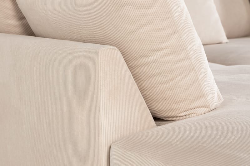 Menard 4-seters Venstrevendt L-formet Sjeselongsofa i Manchester - Beige - Møbler - Sofaer - Sofa med sjeselong