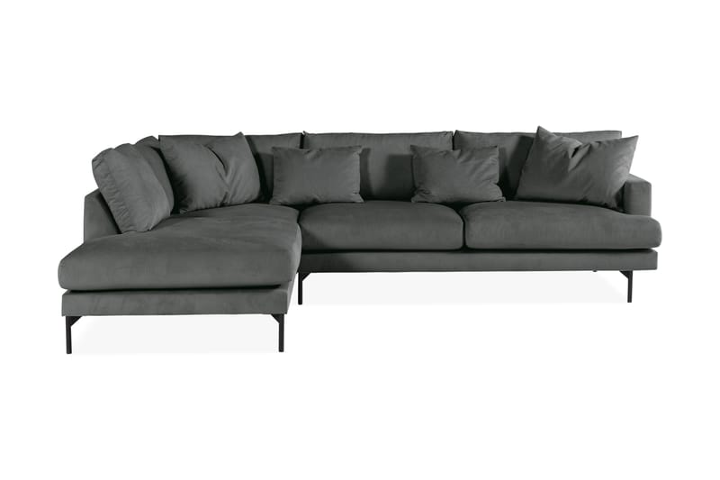 Menard 4-seters Venstrevendt L-formet Sjeselongsofa i Manchester - Grå - Møbler - Sofaer - Sofa med sjeselong